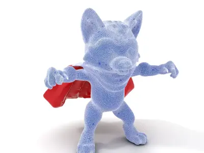 Heroic Wolf Cub Rigged and Animated D Character Model Low-poly 3D model