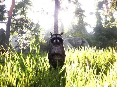 Realistic Raccoon and Red Panda 3D model