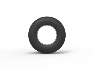 Rear tire of vintage dragster Version 2 Scale 1 to 10 3D print model