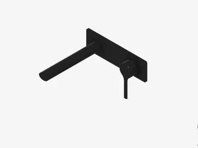 Basin Mixer Set - Luxury - Sleek Oval - Wall - 175 Low-poly 3D model