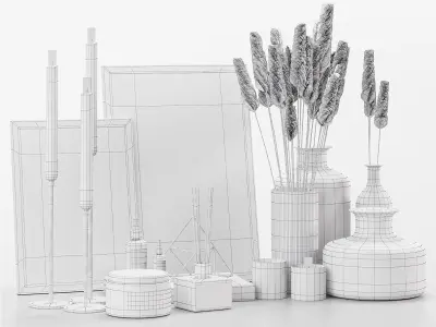 Decorative Set 003 3D model buy