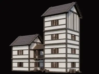Medieval Village Pack 3 - 4 Assets - 4K Textures Game Ready Low-poly 3D model