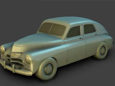 Old Rusted Car Low-poly 3D model