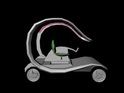 Golf Cart 3D Model in Autodesk Maya Low-poly 3D model
