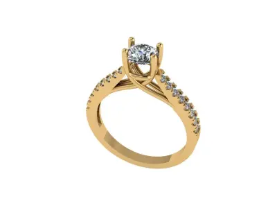 Women diamond ring 3d render 3D print model order