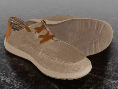 SKECHERS RELAXED FIT 3D SHOES - MELSON - PLANON - BROWN Low-poly 3D model