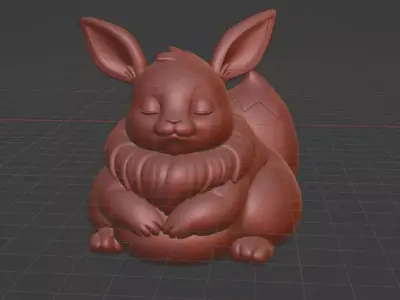 Chubby Eevee The Charming Pokemon 3D print model