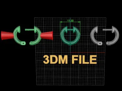 Round Earring Hoop Dainty Size 11mm30 Diameter 3D print model