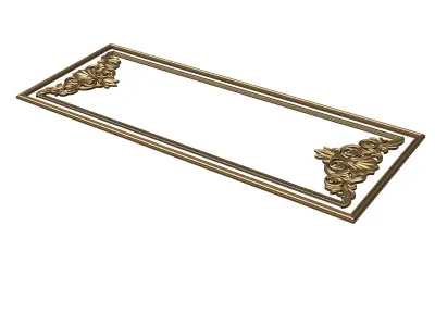 Boiserie Carved Decoration Panel 08 Low-poly 3D model