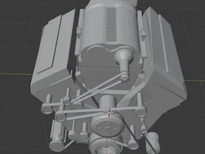 V8 engine 3D model 5