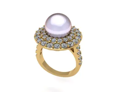 Women diamond ring 3d render 3D print model