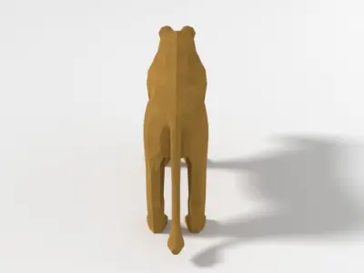 Low Poly Cartoon Female Lion Low-poly 3D model