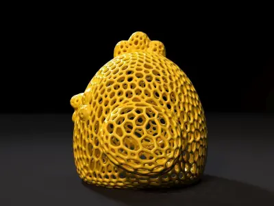 Chicken ball Voronoi 3D print model