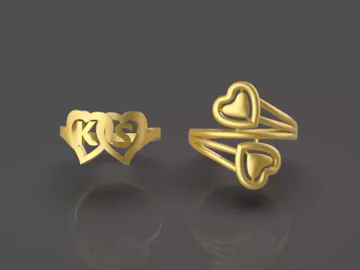 Beautiful Couple Ring - 0023 3D print model