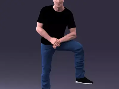 000229 Strong Man in Sitting Pose 1201 3dp 3D print model