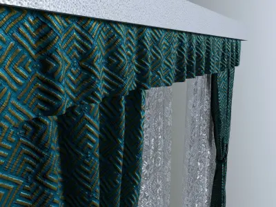 Curtain PBR 3d model 3D model