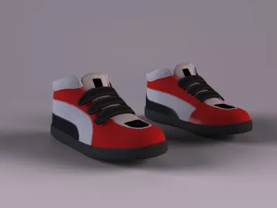 Cartoon Sport Shoes Low Poly Low-poly 3D model