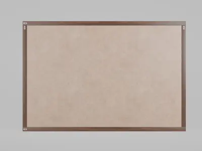 Customizable Wooden Wall Cork Board - Office Pin Notice Board Low-poly 3D model