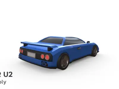 Car U2 lowpoly game-ready Low-poly 3D model