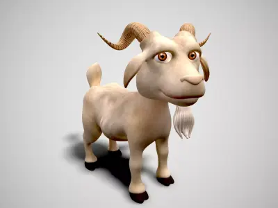 cartoon goat Low-poly 3D model