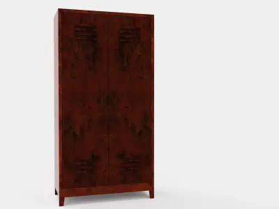 METAL CABINET-DOUBLE LONG-RUSTY Low-poly 3D model