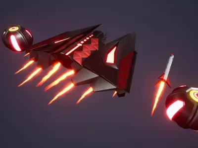 Tyrean Evil Space Ship Low-poly 3D model