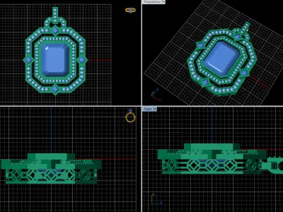 EMERALD PENDANT 3D print model