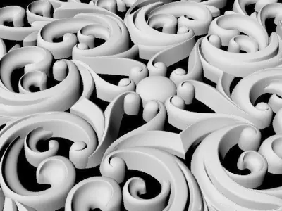 Central decor ornament for furniture 3D model 758