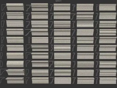 Classical molding profile sweeps collection 3D model