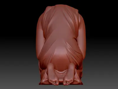 The grieving girl 3D print model