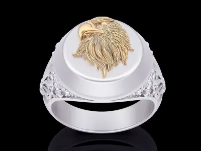 Eagle man ring  gold  printable jewelry 3D model 3D print model