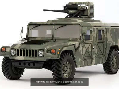 Humvee Military M1038 M1097A2 M1165A1 M1038 M242 Bushmaster 3D Model Pack