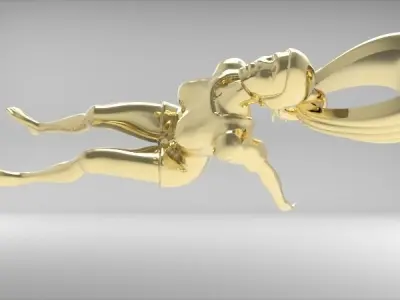 3d Lady Swimmer Diver Charm Pendant necklace Jewelry 3D print model