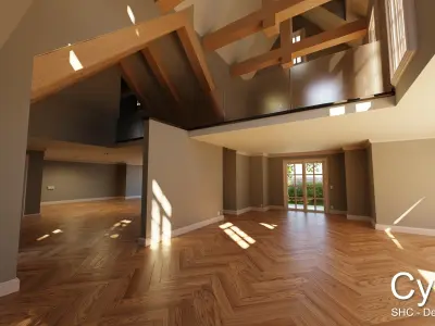 Large Mansion 2021 Blender Eevee and Cycles 1 without furniture Low-poly 3D model