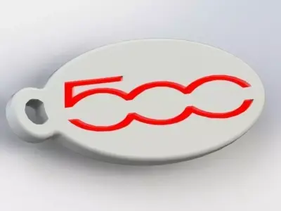 Keychain Fiat 500 Free 3D print model
