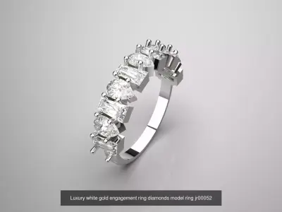The Band and Row Diamond Ring Collection 3D Model Pack