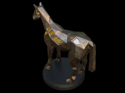 Steampunk Horse Low-poly 3D model