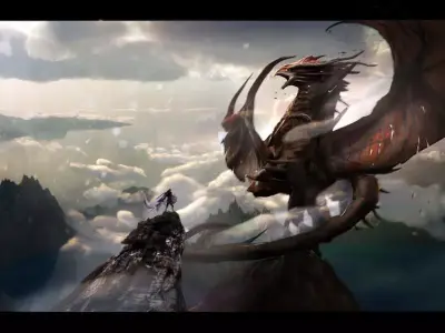 Dragon on mountain 3D model