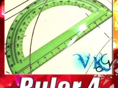 Plastic Protractor Ruler 04 3D model