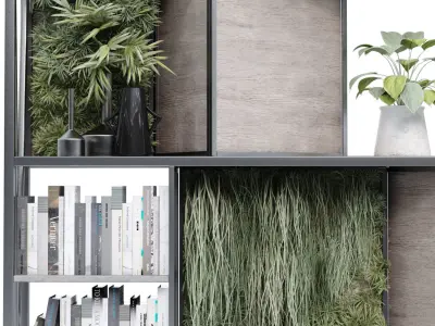 interior plant and decoration partition set 341 3D model
