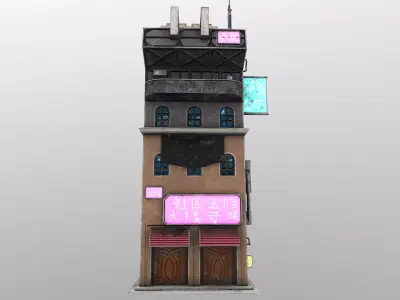 Cyberpunk Building 8 Low-poly 3D model
