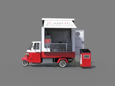Food Truck Low-poly 3D model