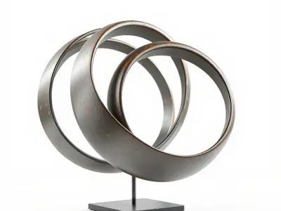 Abstract Metallic Rings Model Pack Low-poly 3D model