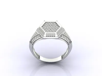 Print Ready STL 3DM  Gents Rings Diamond Men Ring  3D print model 83