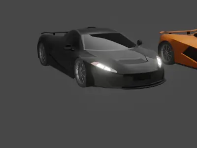 3 cars model Low-poly 3D model