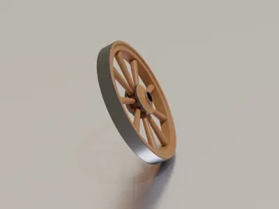 Old wooden wheel 3D model