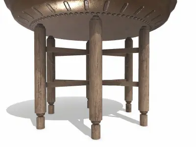 Old Bronze Side Table Low-poly PBR Low-poly 3D model