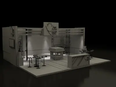  Booth Exhibition Stand a162 3D model