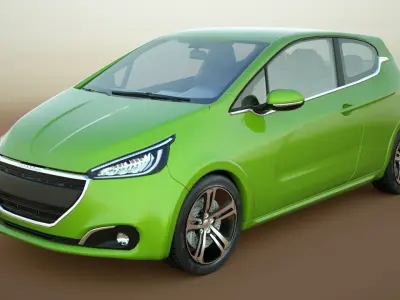 Generic car v12 Low-poly 3D model