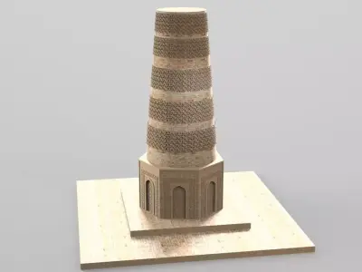 Burana brick tower 3D model